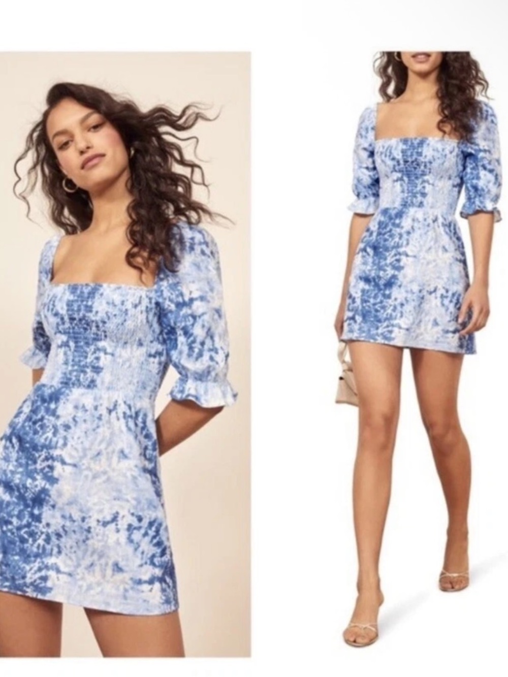 Reformation Tie-Dye Linen Mini Dress NWOT - Picture 3 of 8